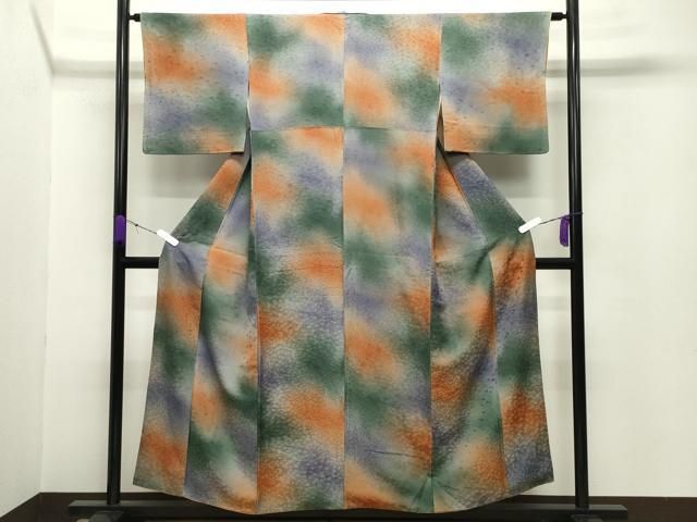 平和屋着物 上質な小紋 霞文 暈し染め 正絹 gh