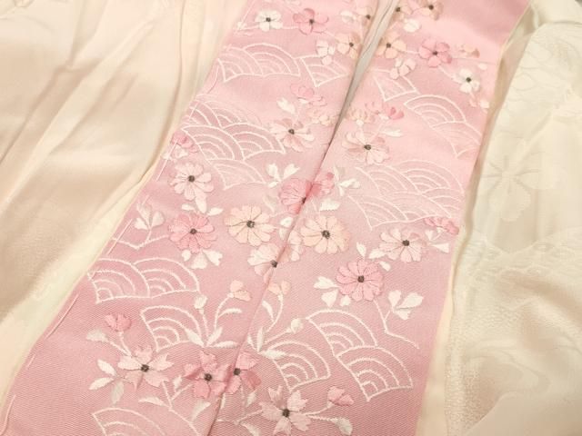 平和屋着物○振袖用長襦袢 無双仕立て 霞花地紋 暈し染め お買い得品