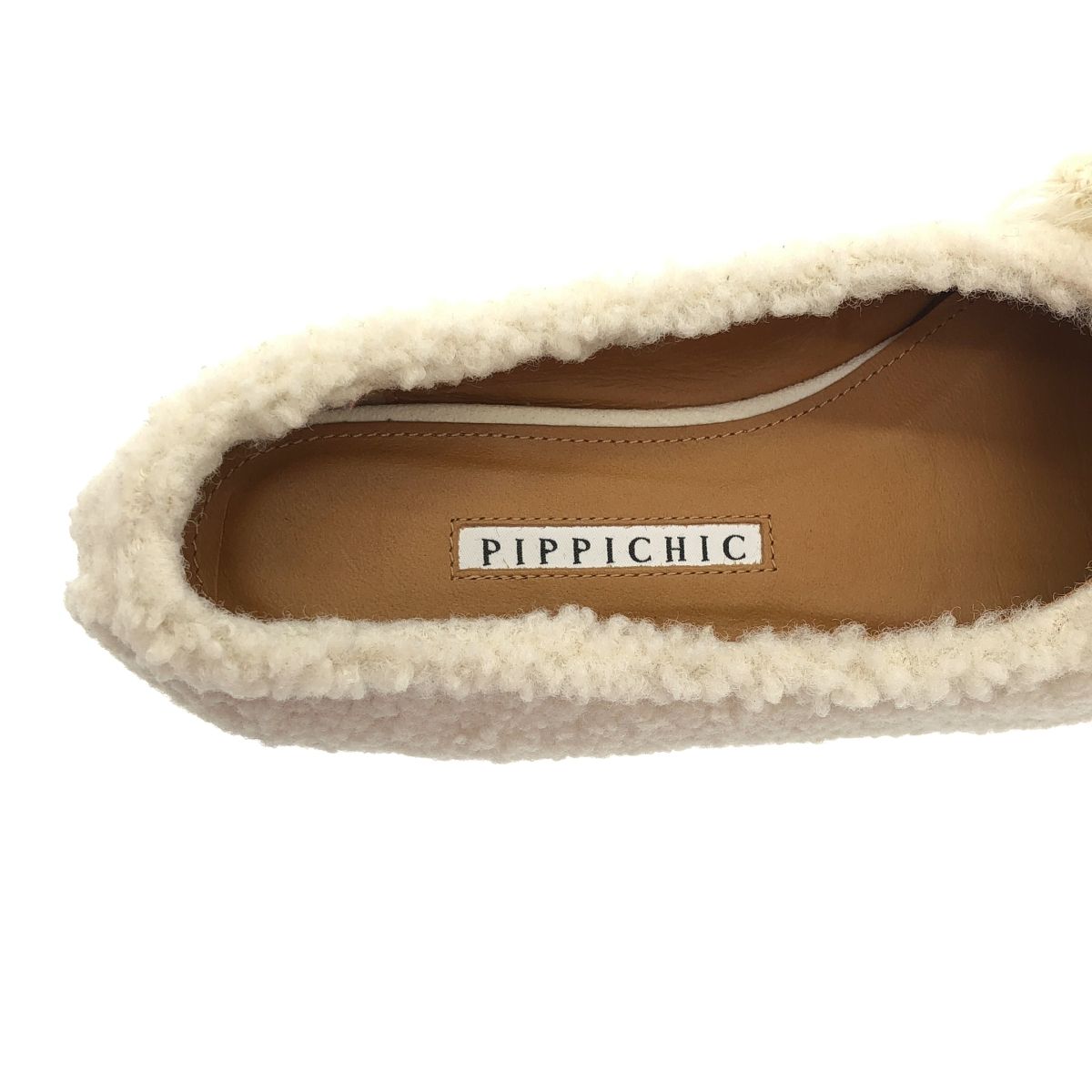 専用　未使用PIPPICHIC 37 AMBER BALLET フラットシューズ Pippichic ピッピシック AMBER BALLET ボアフラットシューズ ホワイト