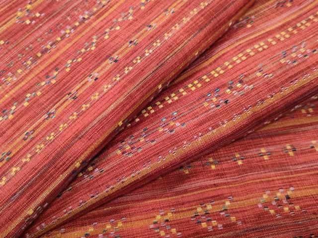 平和屋着物○上質な紬 花織 横段吉祥文 正絹 逸品 CABA9887gh - メルカリ