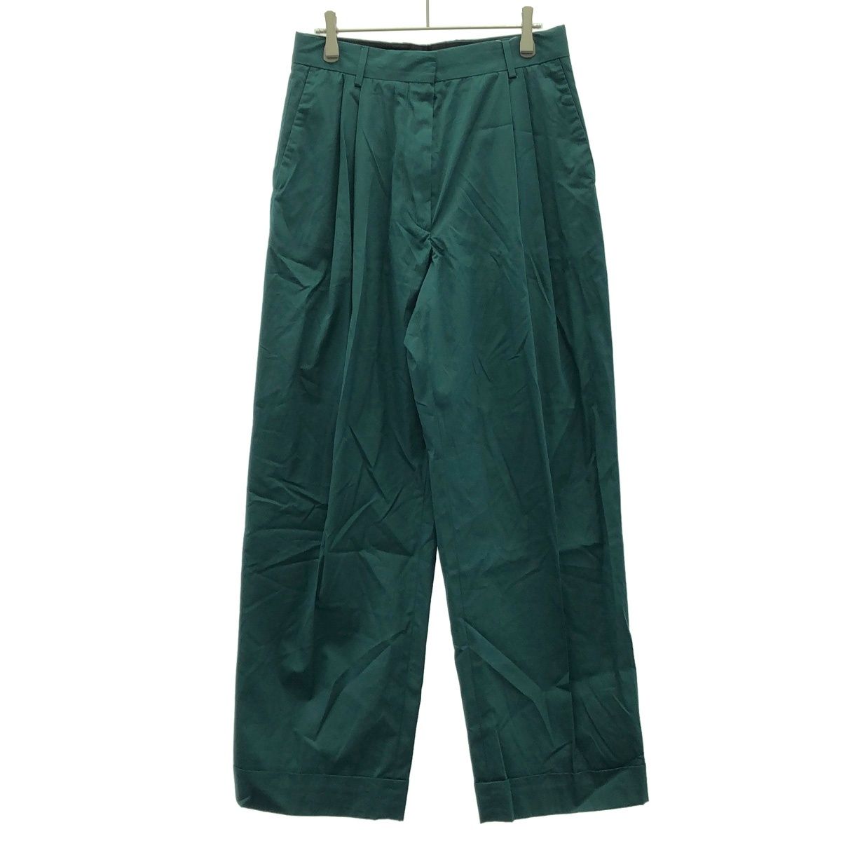 DRIES VAN NOTEN ドリスヴァンノッテン 2タックコットンワイドパンツ グリーン 38