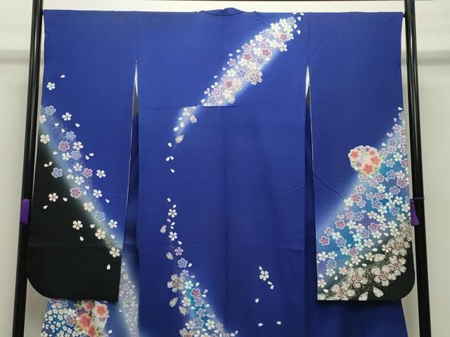 平和屋着物 豪華振袖 駒刺繍 舞桜文 暈し染め 金彩 正絹 gh