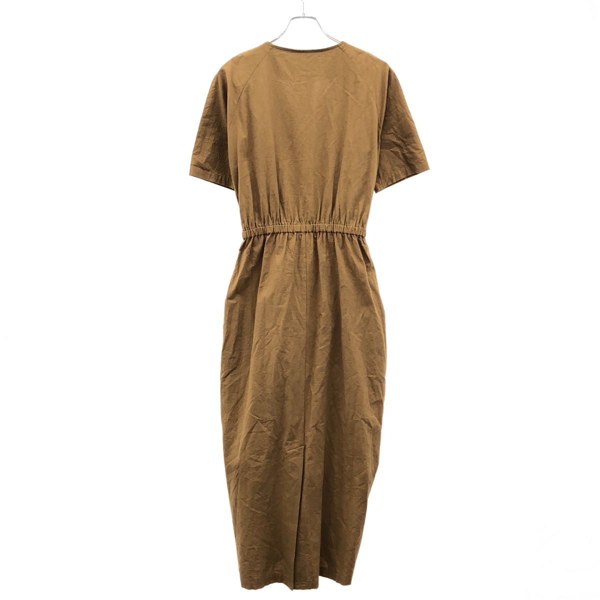MEYAME メヤメ Vネックギャザーロングワンピース MEY-1608 キャメルブラウン 1