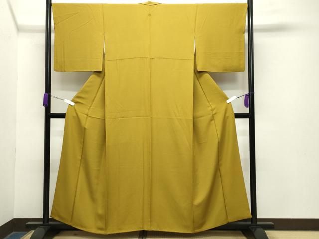 平和屋着物 上質な色無地 芥子色 正絹 gh