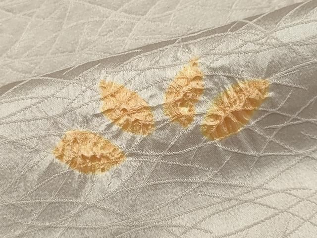 平和屋着物 上質な小紋 絞り 笹の葉文 正絹 ou