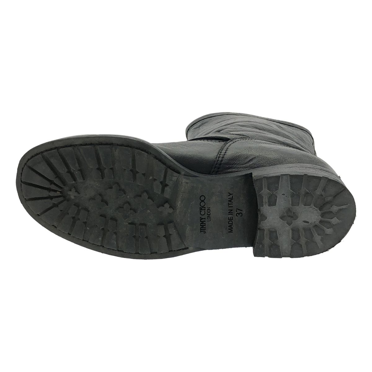 美品　ジミーチュウ ムートン　ブーツ 黒 ブラック37 JIMMY CHOO 美品】JIMMY CHOO ジミーチュウ バックジップ ムートンブーツ 37