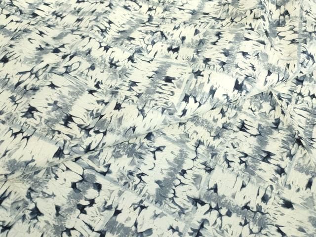  平和屋着物 佐竹藍月 小紋 杢目絞り すなご染 格子 証紙付き 正絹 az 小紋 着物