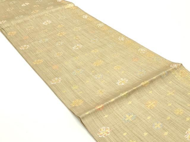 平和屋着物 六通柄 本袋帯 花間道 金糸 正絹 ob