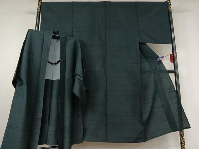 平和屋着物 男性 紬 単衣 アンサンブル 褐返色 正絹 jh