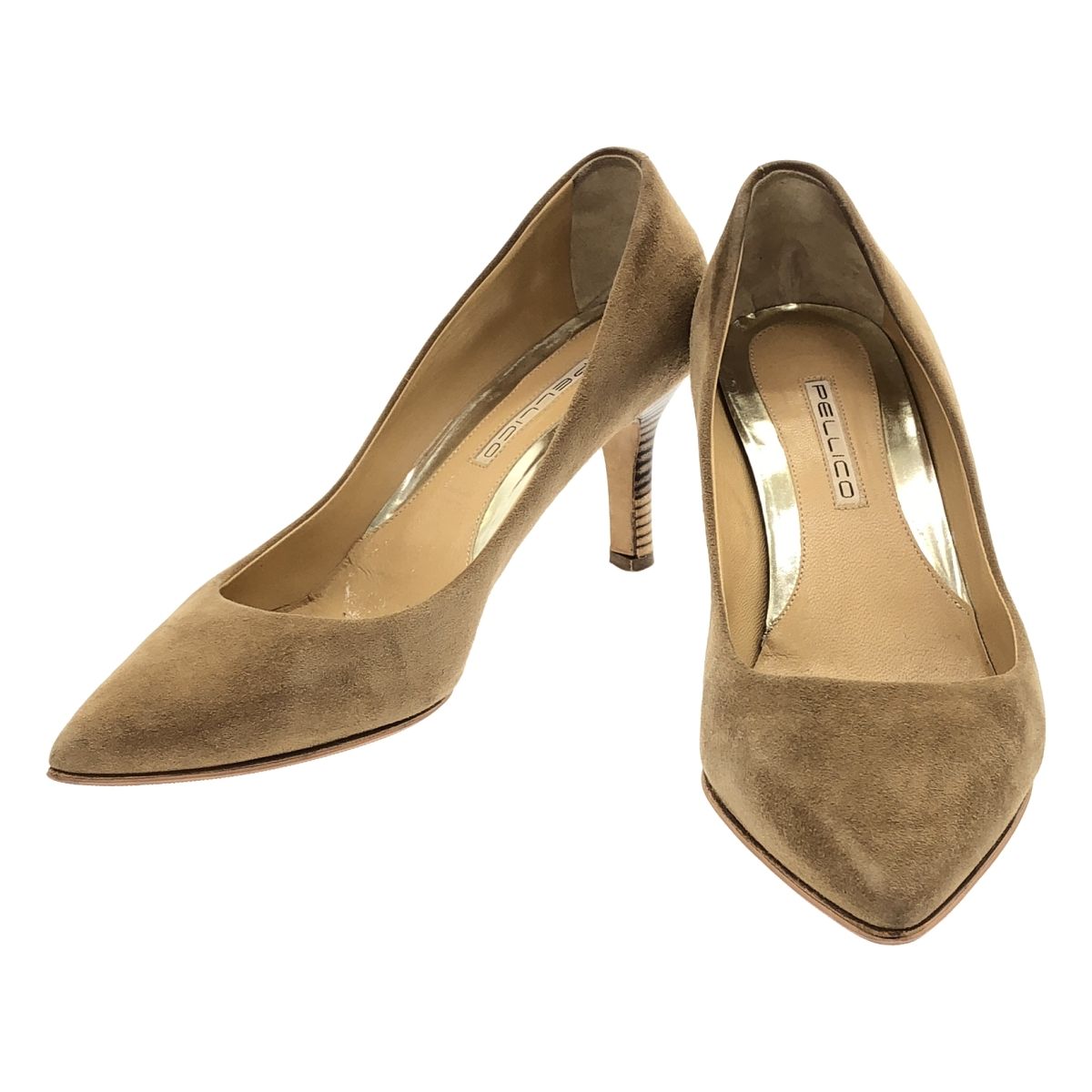 PELLICO ペリーコ スウェードレザーパンプス ベージュ 36 1/2 - メルカリ