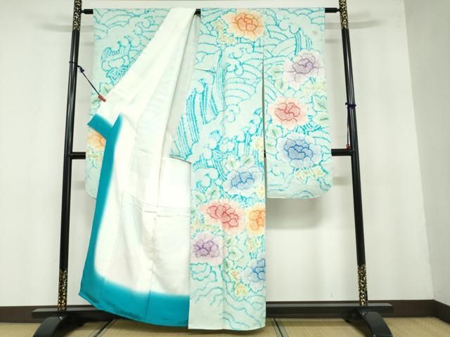 平和屋着物 豪華振袖 総絞り 草花文 正絹 ud