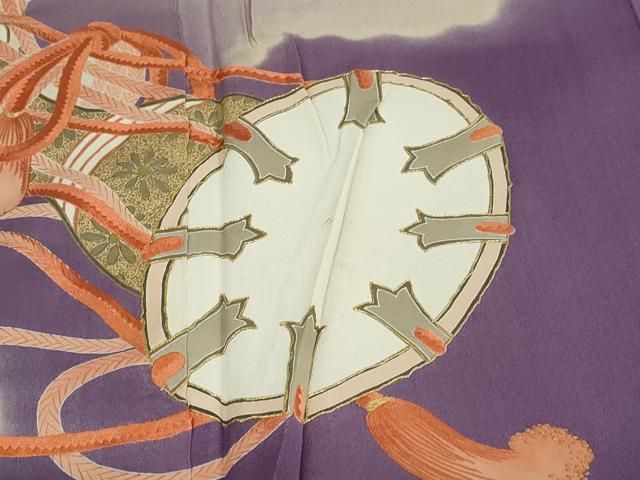  平和屋着物 アンティーク 大正ロマン 色留袖 駒刺繍 楽器草花文 金銀彩 正絹 ud その他 着物 浴衣