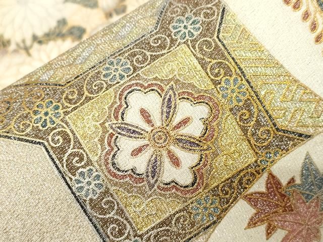 平和屋1□極上 明綴れ 袋帯 亀甲花文 金銀糸 逸品3s4114