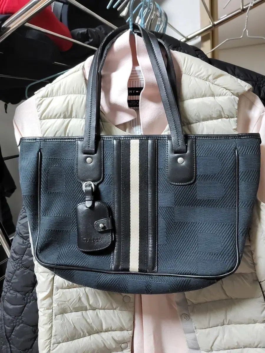 BALLY バリー トートバッグ ネイビー ストライプ - メルカリ