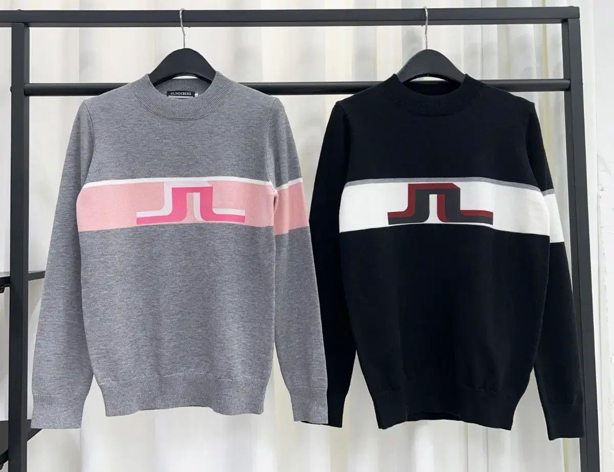 J.LINDEBERG J.リンドバーグ エル L ツートン ロゴ モクネック セーター