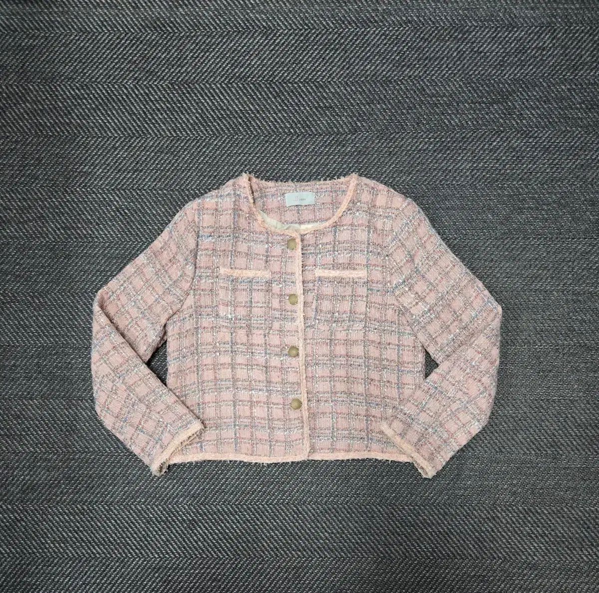 ジゴット JIGOTT ピンク ツイード ジャケット クロップド