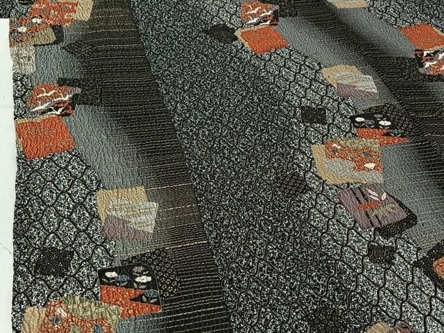  平和屋着物 上質な小紋 単衣 色紙重ね花文 金彩 正絹 jh 小紋 着物