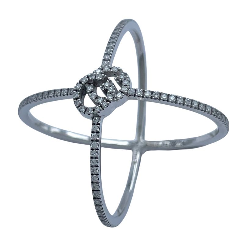 グッチ GUCCI GGランニングリング ホワイトゴールド Au 750 ダイヤモンド ジュエリー