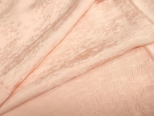 平和屋着物 上質な色無地 笹地紋 宍色 正絹 ud