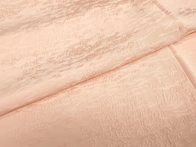  平和屋着物 上質な色無地 笹地紋 宍色 正絹 ud 色無地 着物