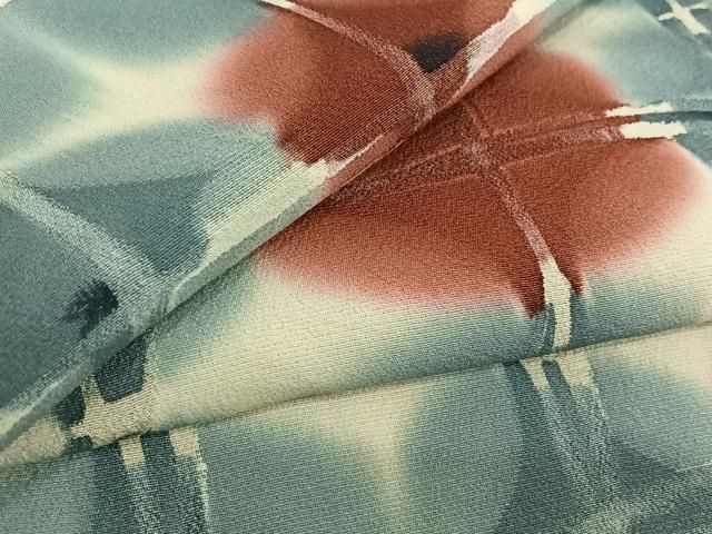 平和屋着物 上質な小紋 単衣 格子 正絹 jh