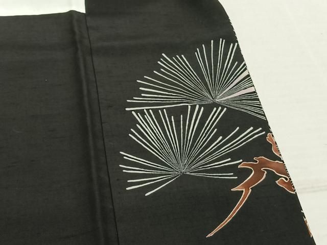  平和屋着物 豪華黒留袖 紬地 松文 金彩 正絹 fy 黒留袖 着物