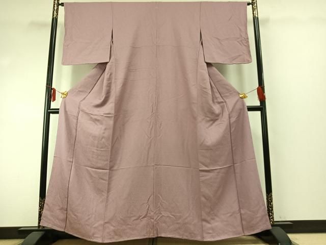 平和屋着物 上質な色無地 紋意匠 薄柿色 正絹 fy