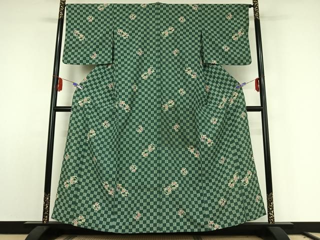 平和屋着物 上質な小紋 単衣 花丸文 正絹 jh