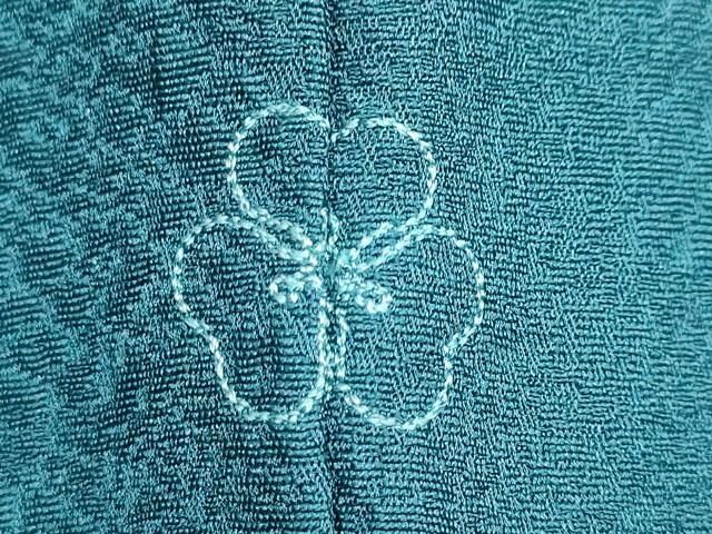  平和屋着物 上質な色無地 草花地紋 高麗納戸色 正絹 ud 色無地 着物