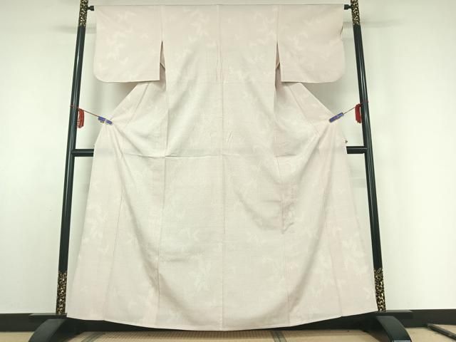 平和屋着物 本塩沢 単衣 110亀甲 舞蝶文 正絹 jh