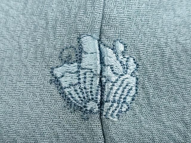 平和屋着物○上質な色無地 花尽くし地紋 藍鼠色 正絹 逸品 未使用