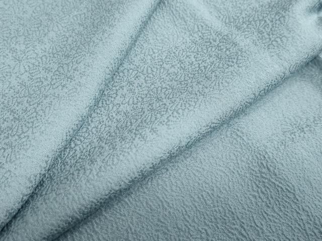 平和屋着物○上質な色無地 花尽くし地紋 藍鼠色 正絹 逸品 未使用