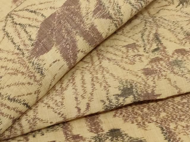 平和屋着物 夏物 本場小千谷ちぢみ 笹竹文 麻 jd