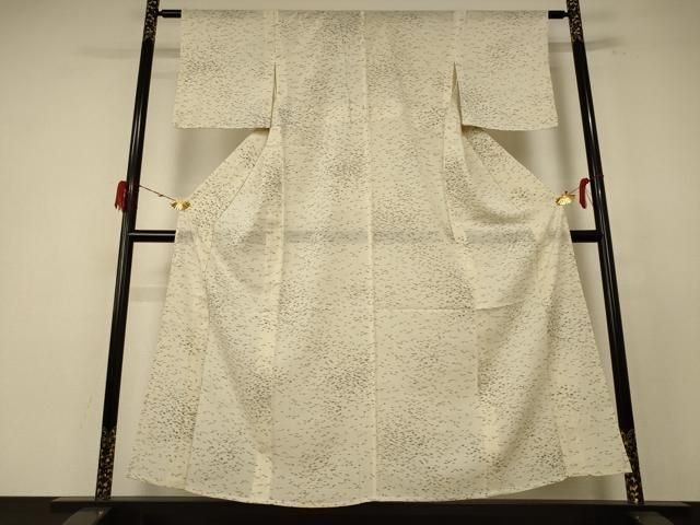 平和屋着物 夏物 小紋 絽 舞葉文 正絹 jd