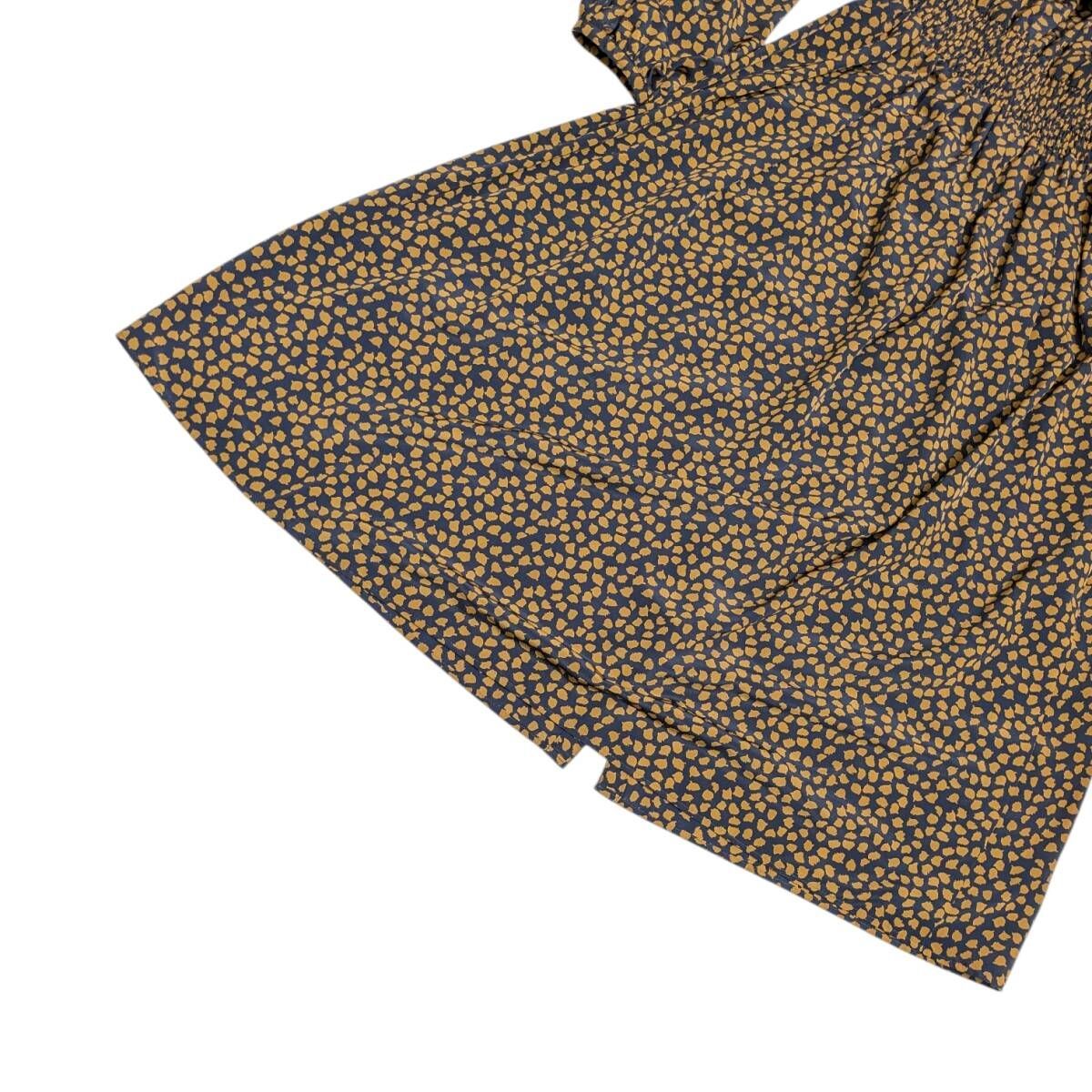 22 ANAY アナイ デシンリーフプリント シャーリングワンピース