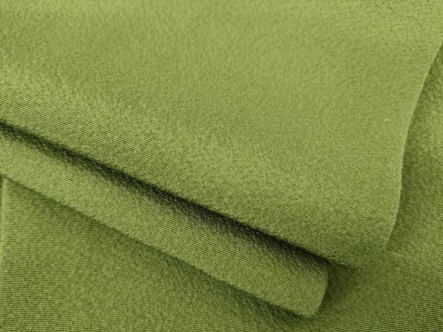平和屋着物 上質な色無地 松葉色 正絹 ck