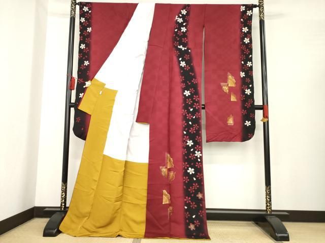 平和屋着物 豪華振袖 駒刺繍 舞花間道 暈し染め ロング丈 正絹 ck