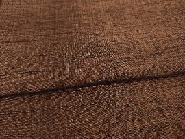  平和屋着物 菅原工房 おしん紬 こぐわ織 草木染 間道 証紙付き 正絹 ck 紬 着物