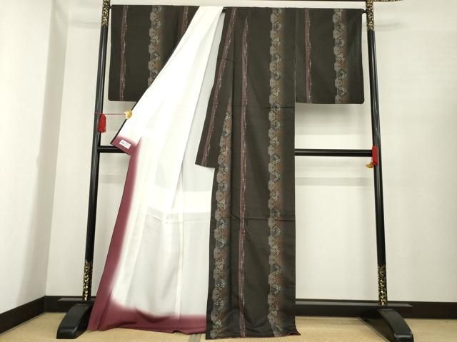 平和屋着物 本場大島紬 純泥染 手織り カタス9マルキ 花間道 牧絹織物謹製 やまと誂製 証紙付き 正絹 ck