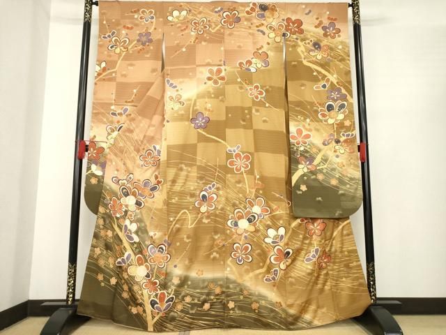 平和屋着物 豪華振袖 枝花文 金彩 鈴乃屋扱い 正絹 ck