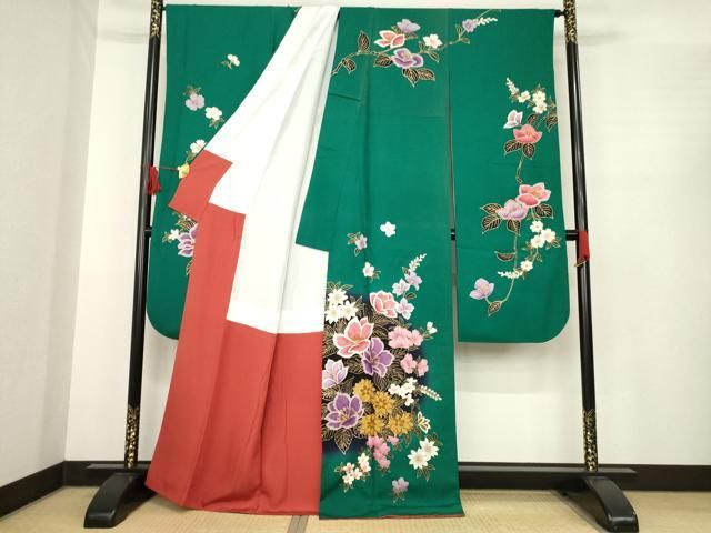 平和屋着物 豪華振袖 舞花文 暈し染め 金彩 正絹 ck