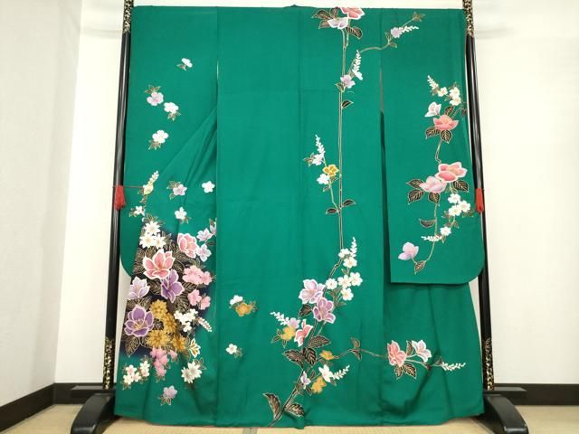 平和屋着物 豪華振袖 舞花文 暈し染め 金彩 正絹 ck