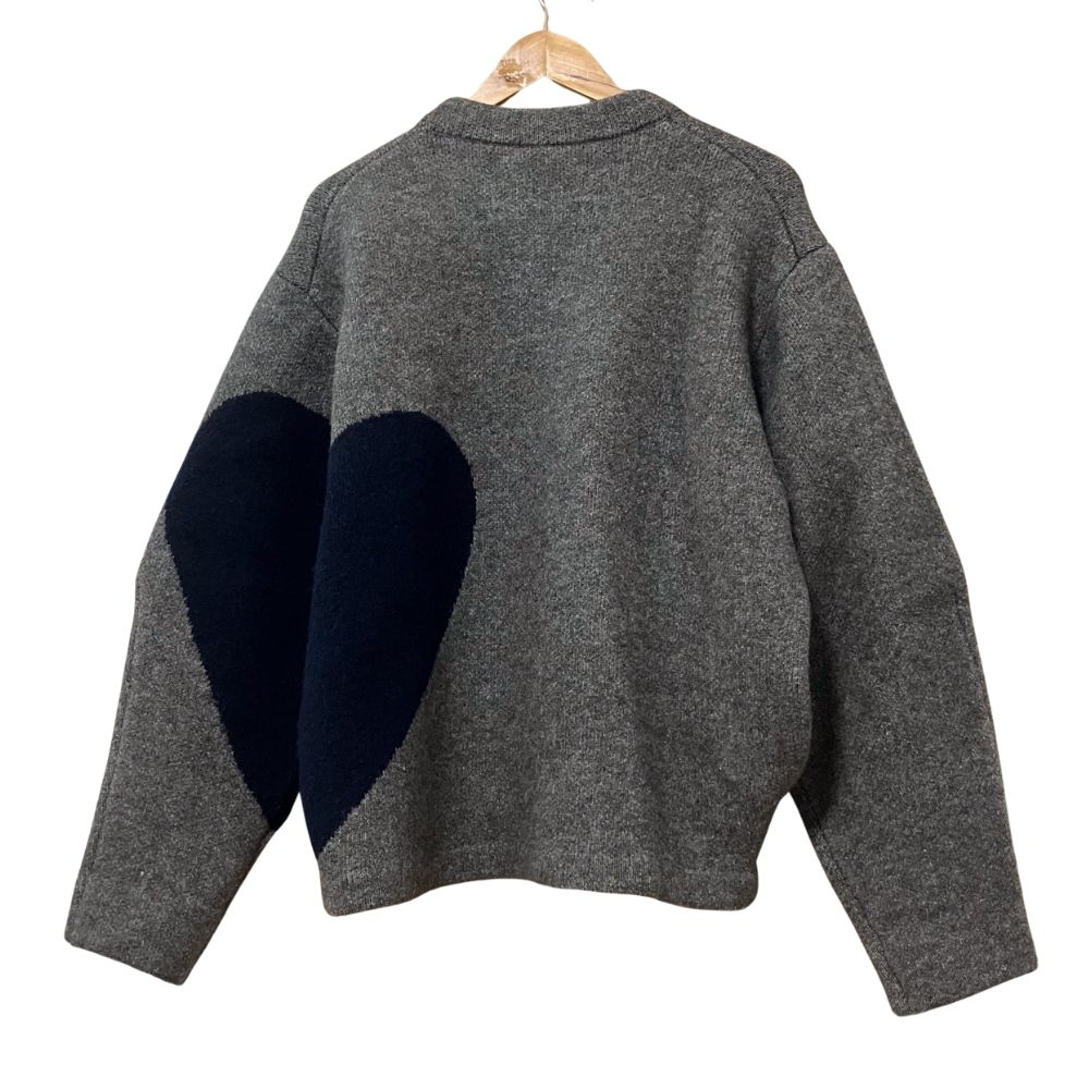 美品】NKNIT ンニット ハートニット プルオーバー グレー サイズ0