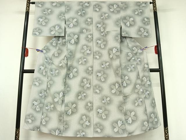 平和屋着物 小紋 単衣 舞桜文 暈し染め 洗える着物 jh