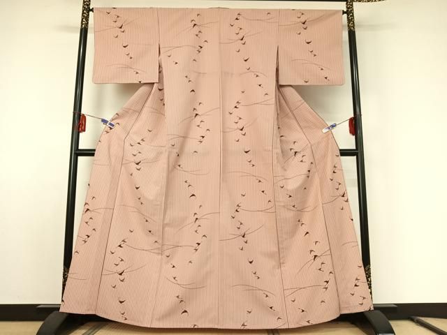 平和屋着物 小紋 単衣 飛鶴文 洗える着物 jh