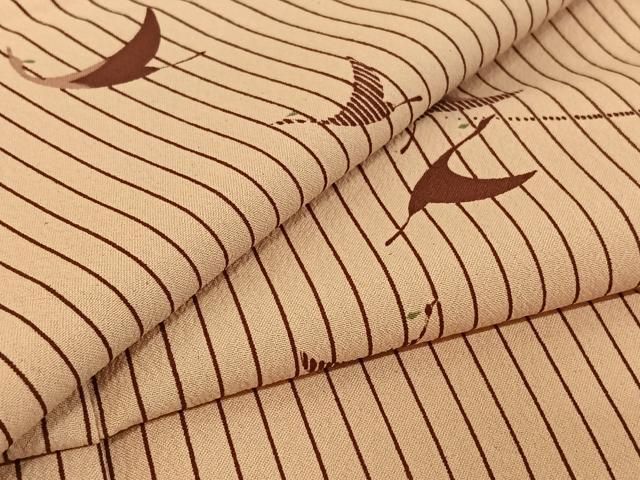 平和屋着物 小紋 単衣 飛鶴文 洗える着物 jh