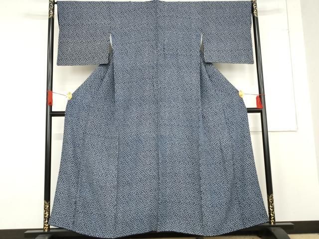 平和屋着物 藍造り国選定無形文化財 藍師 佐藤昭人 小紋 小花柄 正絹 cs