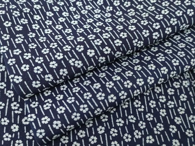 平和屋着物 藍造り国選定無形文化財 藍師 佐藤昭人 小紋 小花柄 正絹 cs