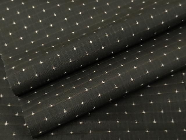 平和屋着物 本場大島紬 経緯絣 黒地 正絹 cs