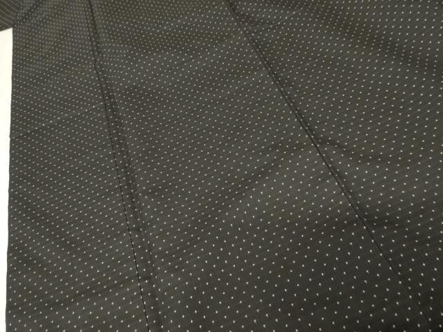  平和屋着物 本場大島紬 経緯絣 黒地 正絹 cs 紬 着物